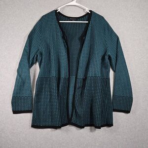 Pendleton Cardigan Sweater Women Houndstooth XL Teal